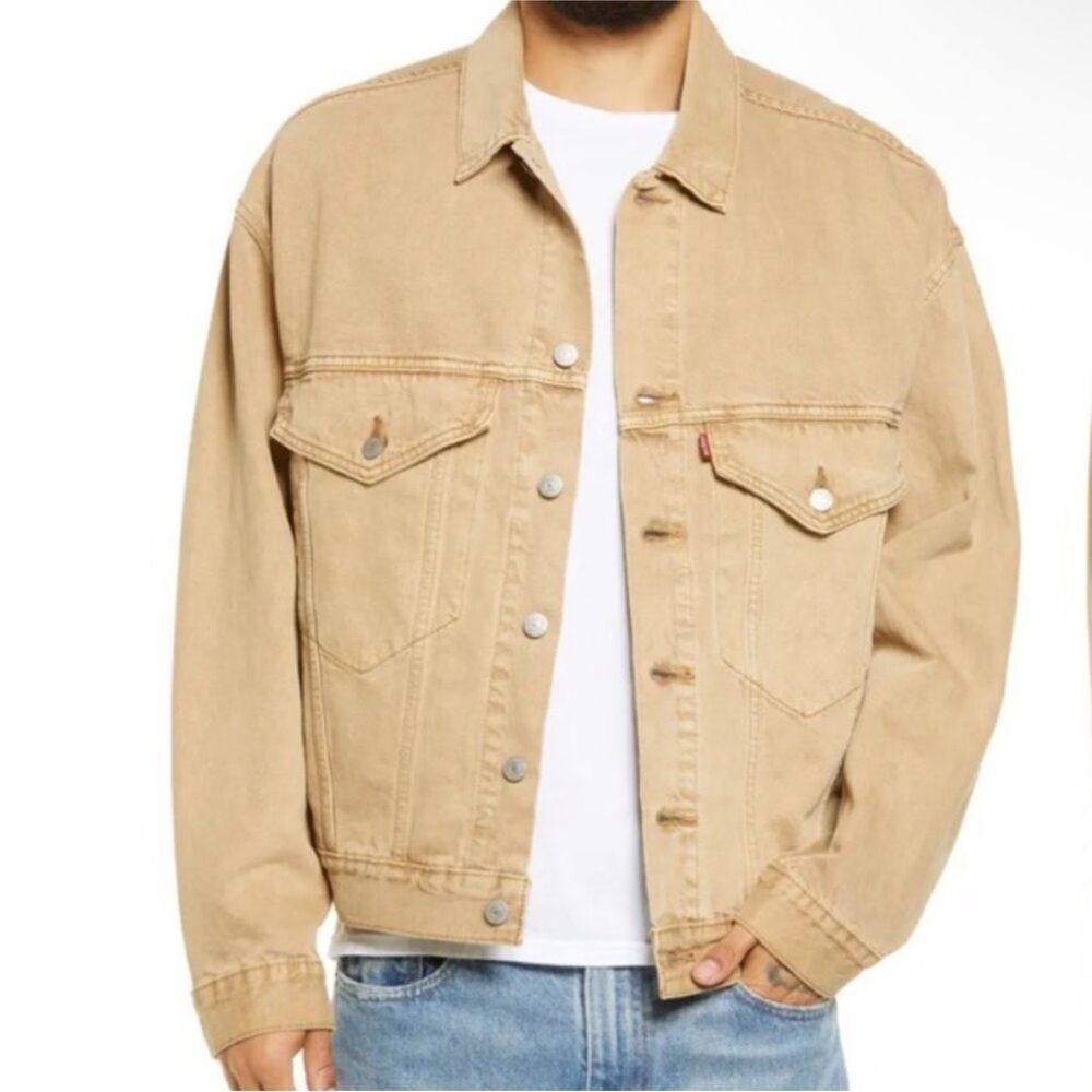 LEVI’S | Tan Loose Trucker Denim Jean Jacket Men’s Size Large